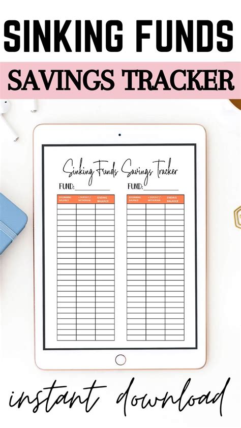 Sinking Funds Tracker Free Printable Printable Templates