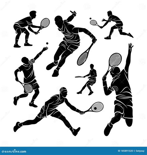 Tennis Player Stylized Logo Vector Template Illustration Symbol