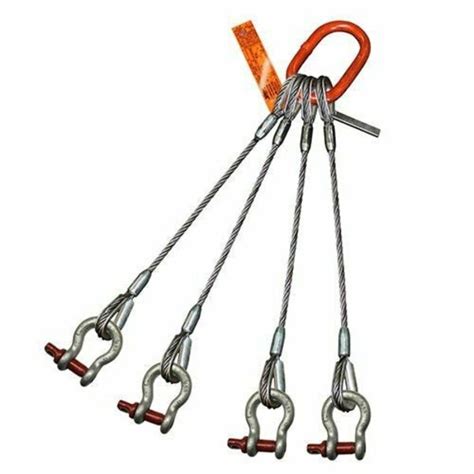 Hsi Four Leg Wire Rope Sling 7 8 In Dia 6 Ft Length Screw Pin Anchor