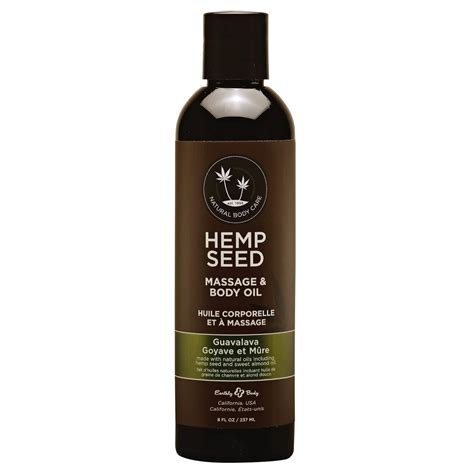 Earthly Body Hemp Seed Massage And Body Oil Guavalava 8 Fl