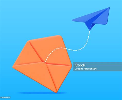 3d Mail Envelope And Paper Plane Stock Illustration Download Image Now Agreement Airplane