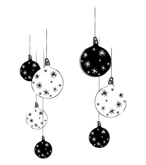 Christmas Balls Clip Art Black And White