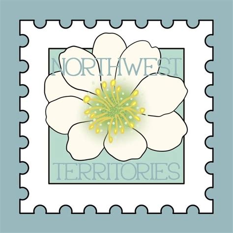 A Stamp With A Flower On It And The Words North West Terriiories