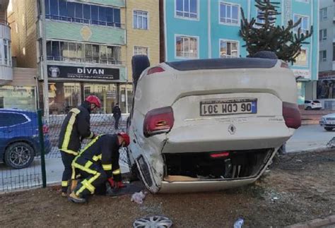 Otomobil takla attı sürücü yaralandı Haberler