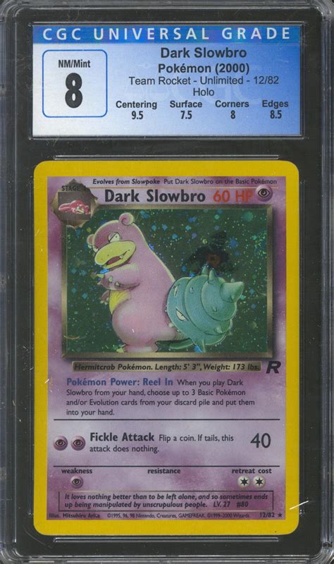 Pokemon Team Rocket Dark Slowbro 12 82 CGC 8 DA Card World