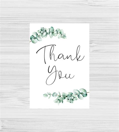 New Eucalyptus Thank You Cards Dash Of Pride Llc