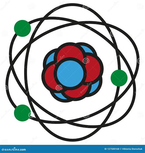 Simple Atom Symbol Molecule Concept Structure Of The Nucleus Atom