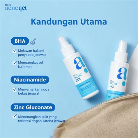 Jual Erha Acneact Bha Niacinamide Acne Body Spray Ml Bundle