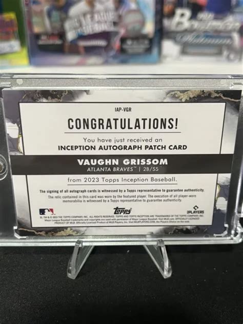 Vaughn Grissom Topps Inception Patch Automatique Rc Rpa