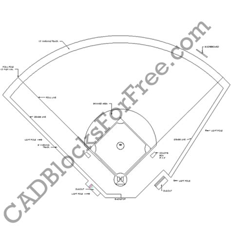 Baseball Field Free Autocad Block In Dwg