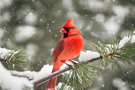 Winter Cardinal Bird Close-Up Free Stock Photo - Public Domain Pictures