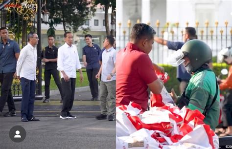 Presiden Jokowi Bagikan 1000 Paket Sembako Untuk Warga Yang Melintas Di