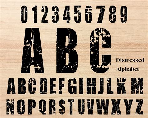 Distressed Font Svg Files Grunge Letters And Numbers Clipart Svg Pdf