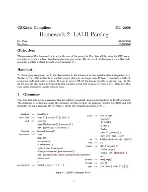 Fillable Online Engr Uconn Homework Lalr Parsing Engr Uconn Fax