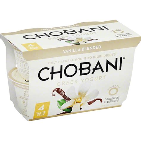 Chobani Non Fat Greek Yogurt Vanilla Blended 4 Ct Griego Selectos