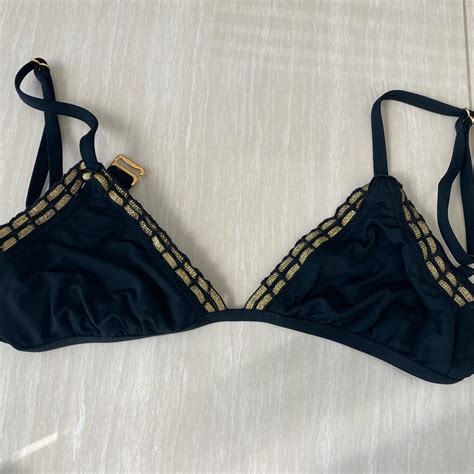 Kiini The Bikini Lab Black And Gold Bikini Size Depop