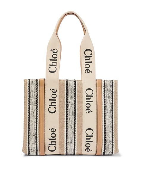 Chlo Chloe Woody Striped Tote Lyst