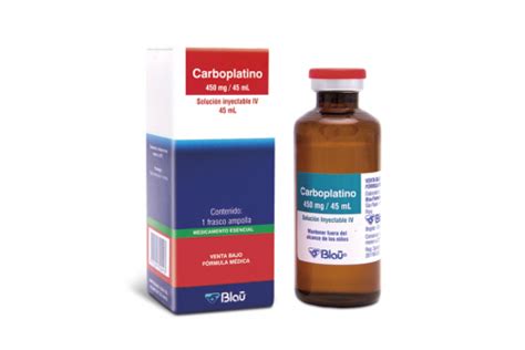 Carboplatino 450 mg Solución Inyectable Caja Con Vial De 45 mL Farma Chex