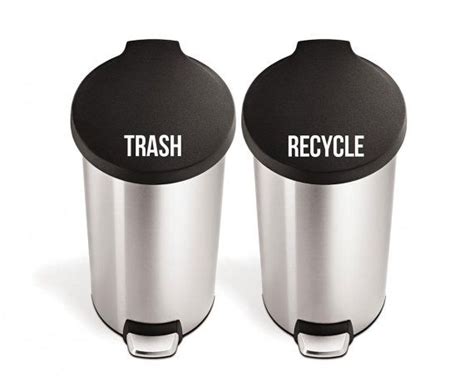 Set of Two Trash Can Labels - Trash and Recycle - Premium Vinyl Decal ...