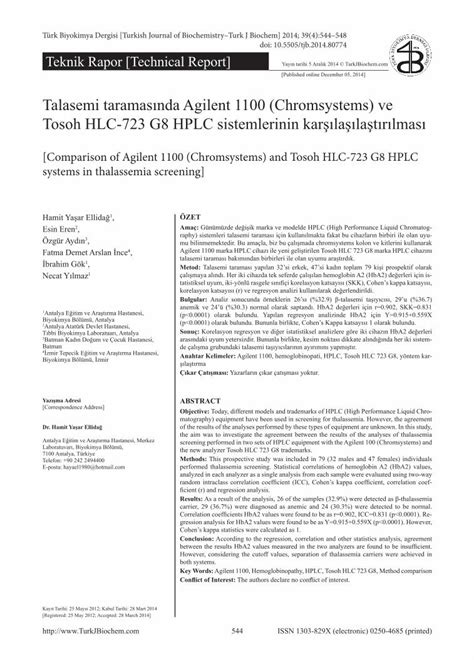 Pdf Talasemi Taramas Nda Agilent Chromsystems Ve Pdf