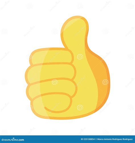 Thumb Up Emoji Isolated On White Background Emoticon Giving Likes 3d Rendering Royalty Free