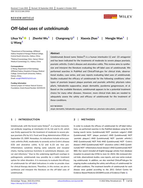 Offlabel Uses Of Ustekinumab