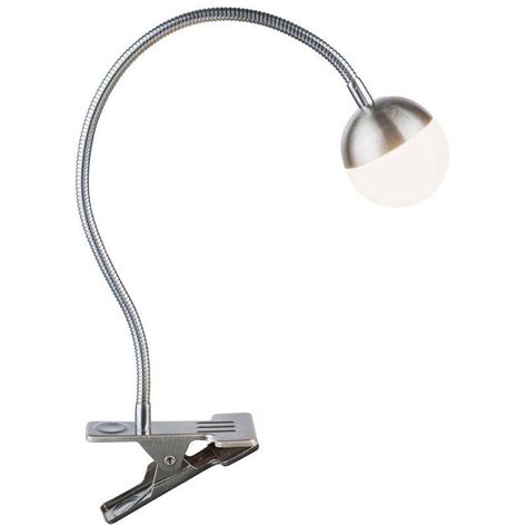 LAMPE À PINCE DE LECTURE LED MÉTAL CHROMÉ NICKEL MAT INTERRUPTEUR