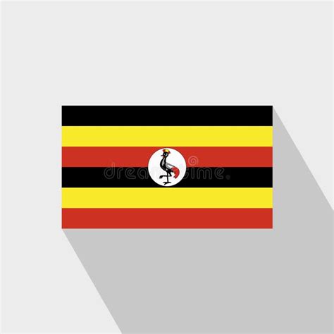 Vetor Longo Do Projeto Da Sombra Da Bandeira De Uganda Ilustração do