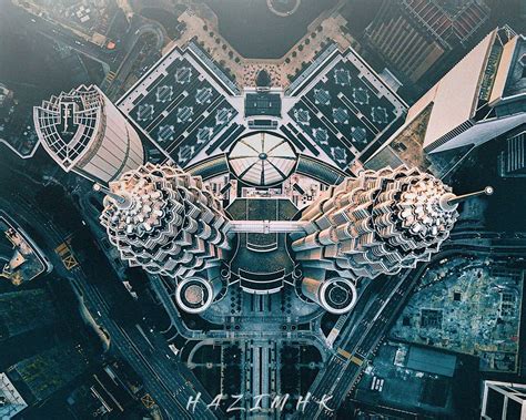 twin tower top view, malaysia : r/drones