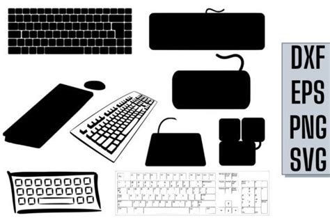 Computer Keyboard Silhouette Graphic by BigBosss · Creative Fabrica