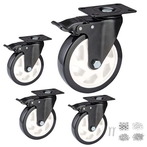 Heavy Duty Casters Inch Swivel Caster Wheels Set Of With Brake