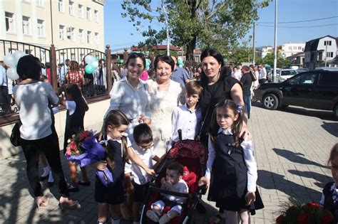 Abkhaz Abaza Women People Flowers School Abkhazia Eastern Europe