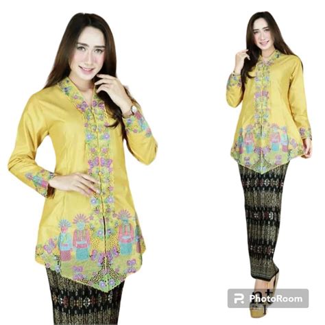 Jual Set Kebaya Encim Ondel Betawi Katun Toyobo Seragam Kerja