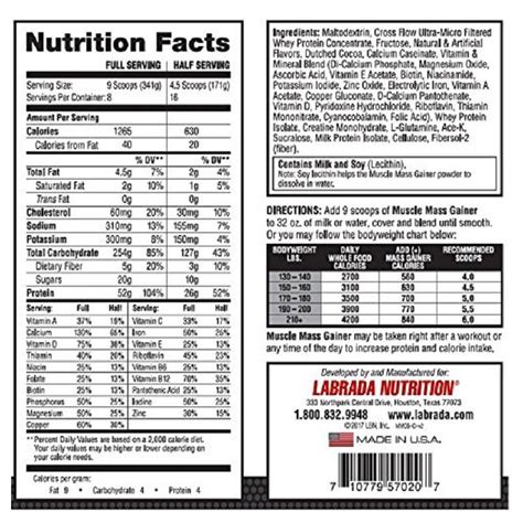 Labrada Muscle Mass Gainer Lbs Ch Nh H Ng Gi T T Nh T Gymwhey Shop