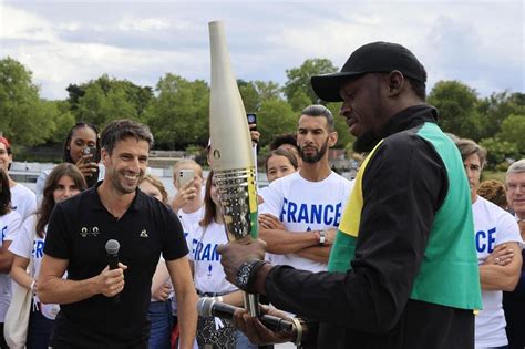 EN IMAGES JO 2024 Usain Bolt à Paris pour la présentation de la