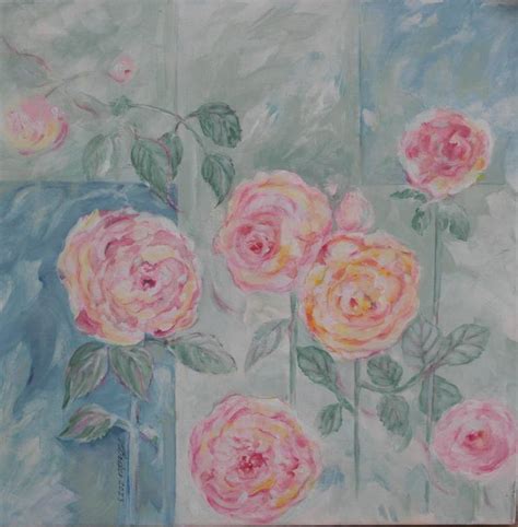 Peach Pink Roses Painting By Margaret Baxter Saatchi Art