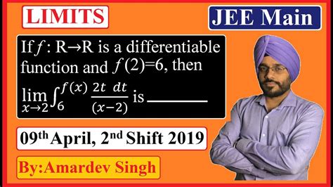 If F R→r Is A Differentiable Function And F26 Then Lim┬x→2⁡∫6