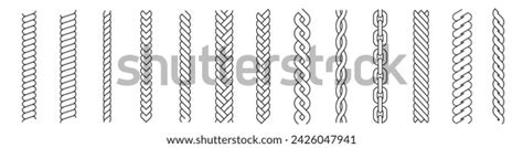 Rope Brushes Set Knit Patterns Rope Stock Vector Royalty Free 2426047941 Shutterstock