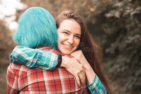 Two Women Having Fun On The Field Stock Photo Image Of Fashion