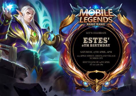 Mobile Legends Birthday Invitation Template Postermywall