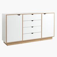 Commode 5 tiroirs MAMMEN mince bl chêne JYSK