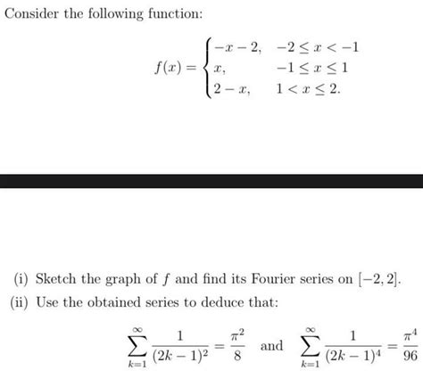 Solved Consider The Following Function Fx X 2 2