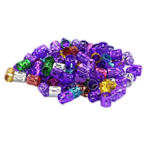 100pcs Beads Adjustable Hair Braids Dreadlock Beads Braid Rings Cuff