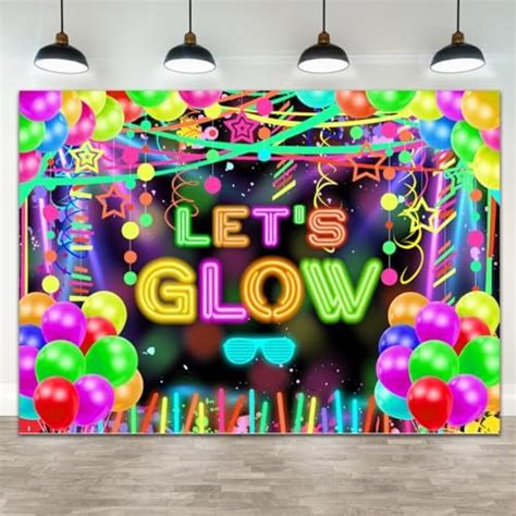 Wollmix Neon Glow Party Decorations Supplies Backdrop