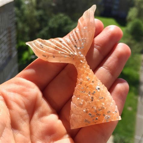 Mermaid Tail Magnet Orange Mermaid Decor Magnets Fridge Sea Etsy