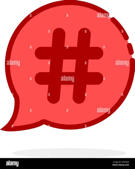 Red Cartoon Hashtag Logo On White Background Stock Vector Image Art