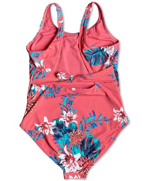 Roxy Big Girls Floral Print Swimsuit Macys