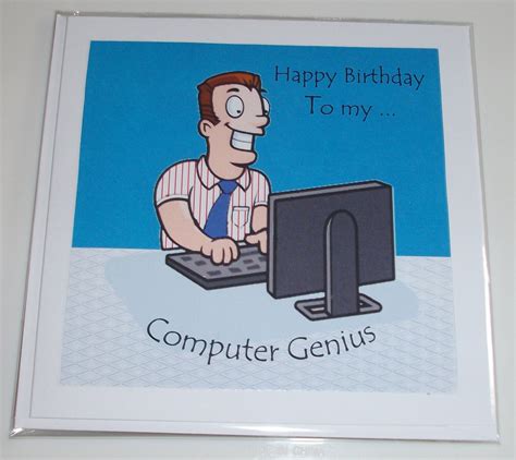 Male Computer Geek Birthday Card Variety Of