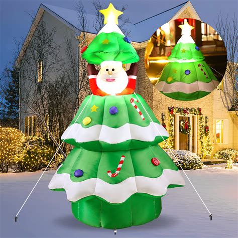 Parttely 6ft Inflatable Christmas Tree With Pop Up Santa