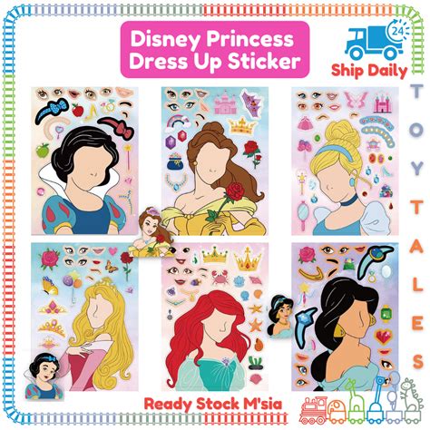 Toytales 🍭 Disney Princess Dress Up Sticker 🍭 Diy Activity Stiker